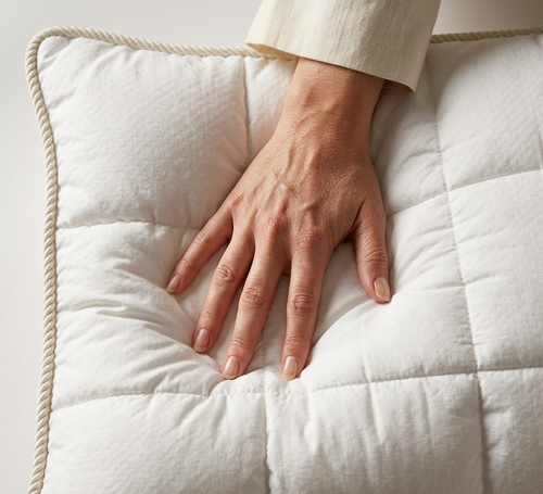Oreiller 100% naturel en coton & duvet d'oie